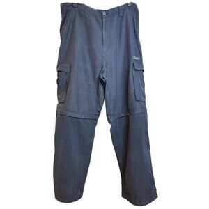 Wear First Convertible Pants Sz 38X32 Navy Blue Baggy Drawstring Cargo Pockets
